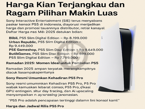 Daftar Harga PS5 Terbaru